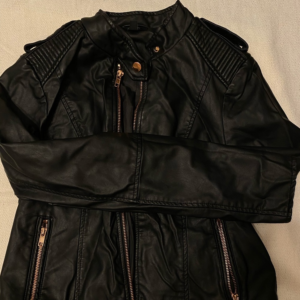 apt.9 black leather jacket